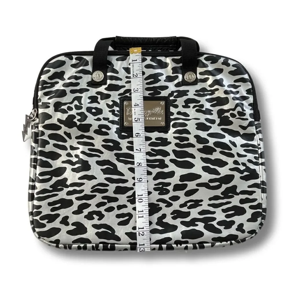 BETSEYVILLE BETSEY JOHNSON Metallic Silver & Black Leopard Padded Laptop Case